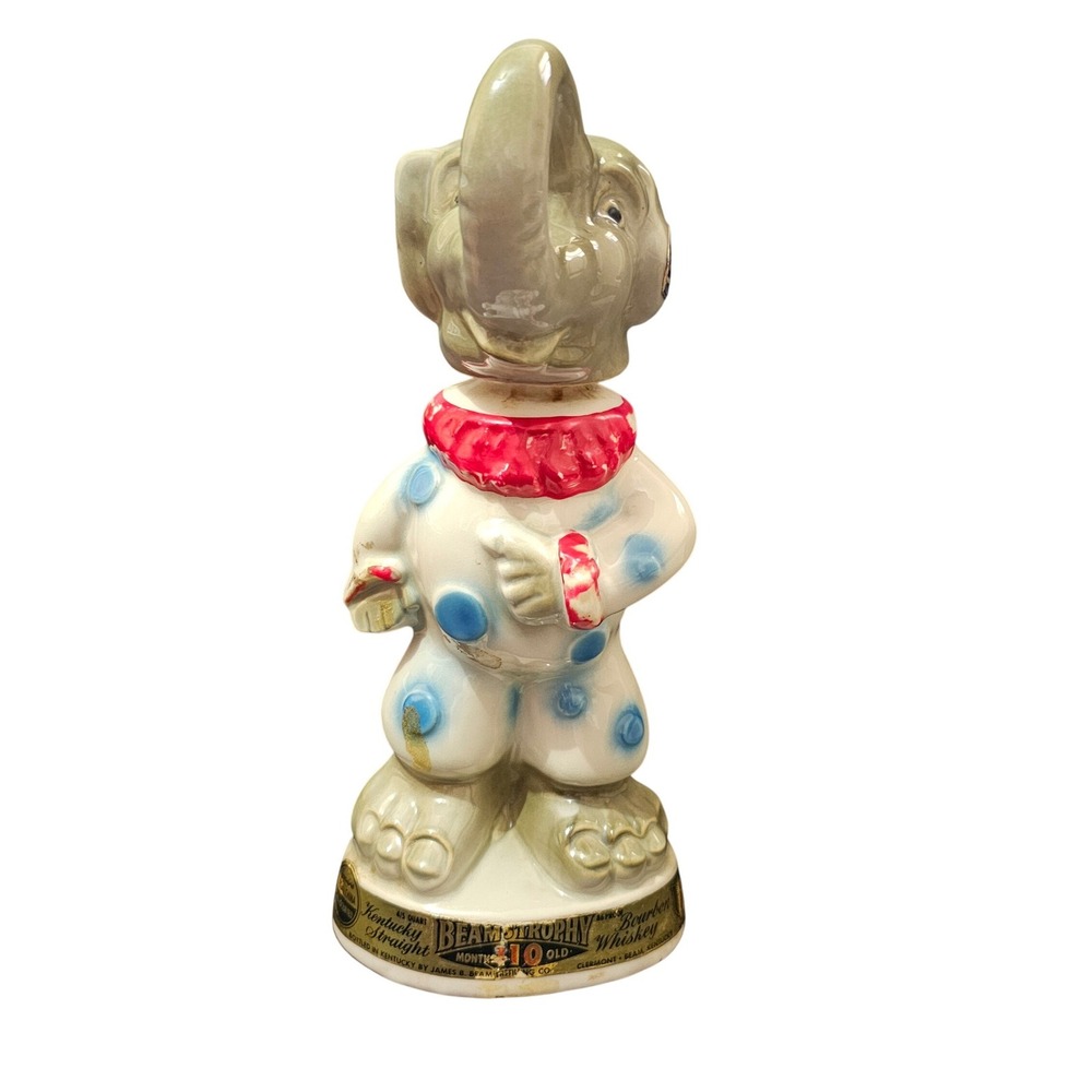 Vintage 1968 Jim Beam Elephant Clown Decanter Regal China C Miller 110 Month